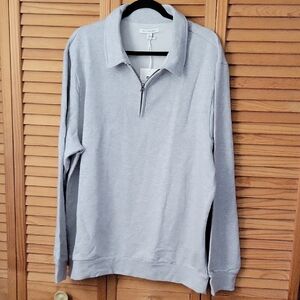 Free Assembly Men’s Quarter Zip Pullover Grey Heather Sweatshirt Size XL NWT